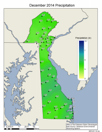 Dec 2014 total precipitation based upon DEOS station data.