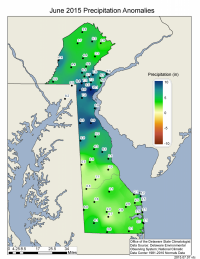 June 2015 total precipitation based upon DEOS station data.
