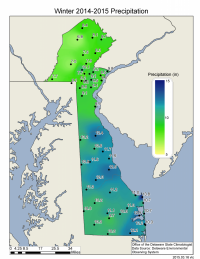 Winter 2014-15 precipitation based upon DEOS station data.