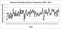 Statewide Mean February Temperature 1895-2013